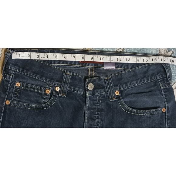 Levis Iconic Straight Leg Men's Button Fly Jeans 34Wx29L Dark Wash Denim - Picture 4 of 11